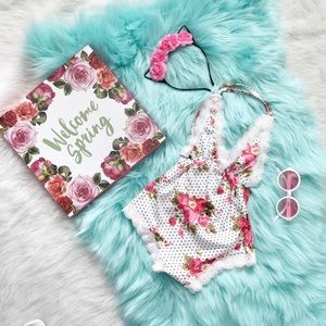 New floral lace romper